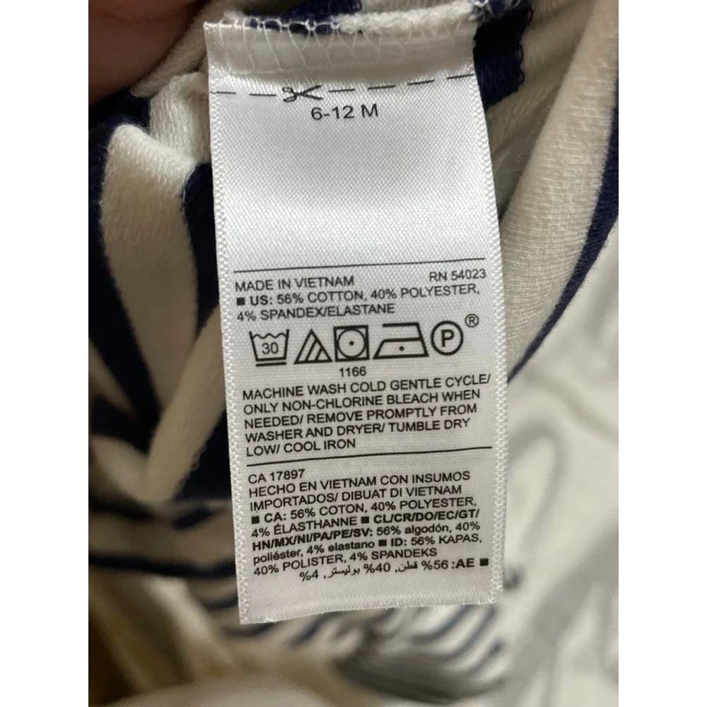 Baby Old Navy 6-12 months Long Sleeve dress White Navy Blue Striped